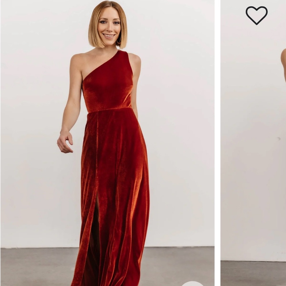 Baltic born Tatiana velvet one shoulder maxi dress